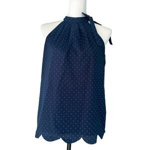 Maison Jules Blue and White Halter Top Size M Juniors